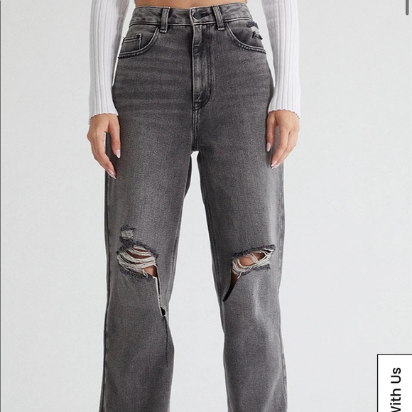 PacSun Black Washed Ripped Boyfriend Jeans - Picture 2 of 3
